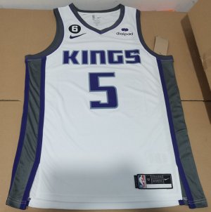 NBA 5 Fox Sacramento Kings Maillot blanc avec patched imprimé